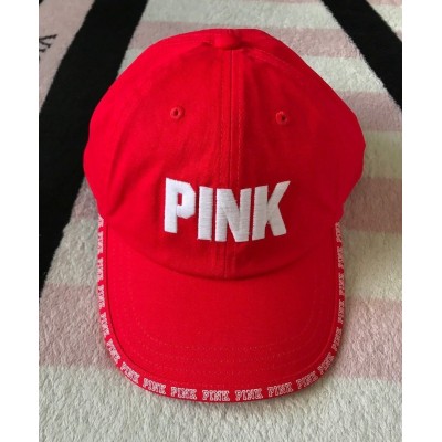 Victoria's Secret Pink Hat Red White Embroidered Logo Baseball Cap  eb-62713742